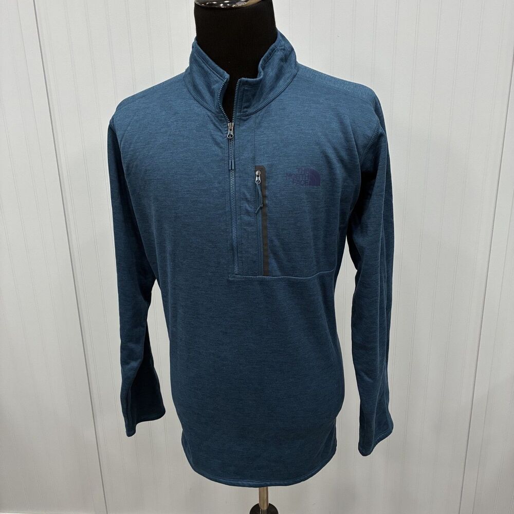 The North Face Men's XXL Teal Quarter Zip Lightweight Pullover Long Sleeve Shirt